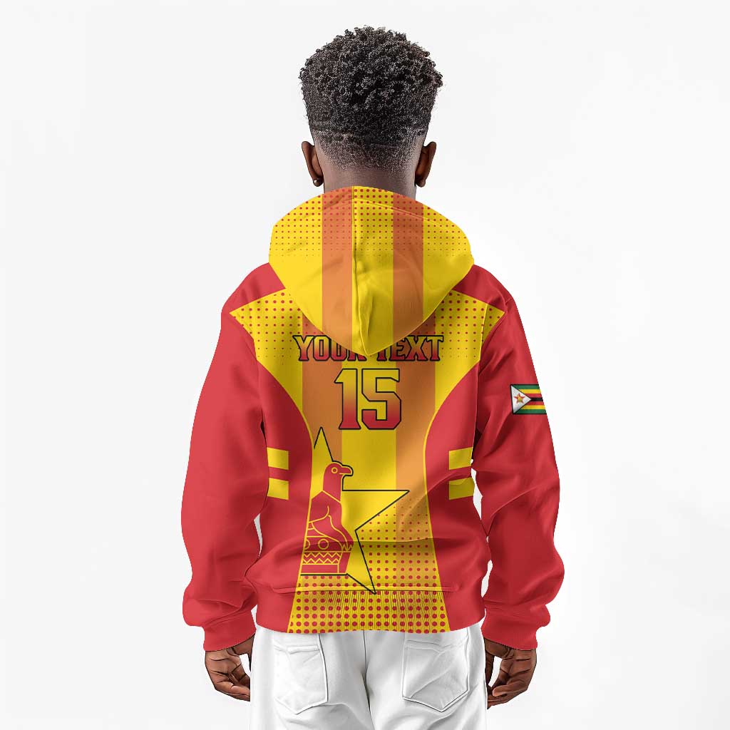 Custom Zimbabwe Cricket Kid Hoodie Sporty Style - African Pride
