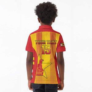 Custom Zimbabwe Cricket Kid Polo Shirt Sporty Style - African Pride