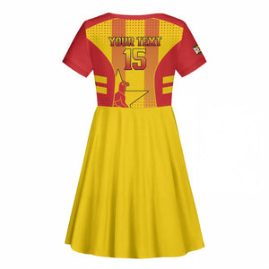 Custom Zimbabwe Cricket Kid Short Sleeve Dress Sporty Style - African Pride