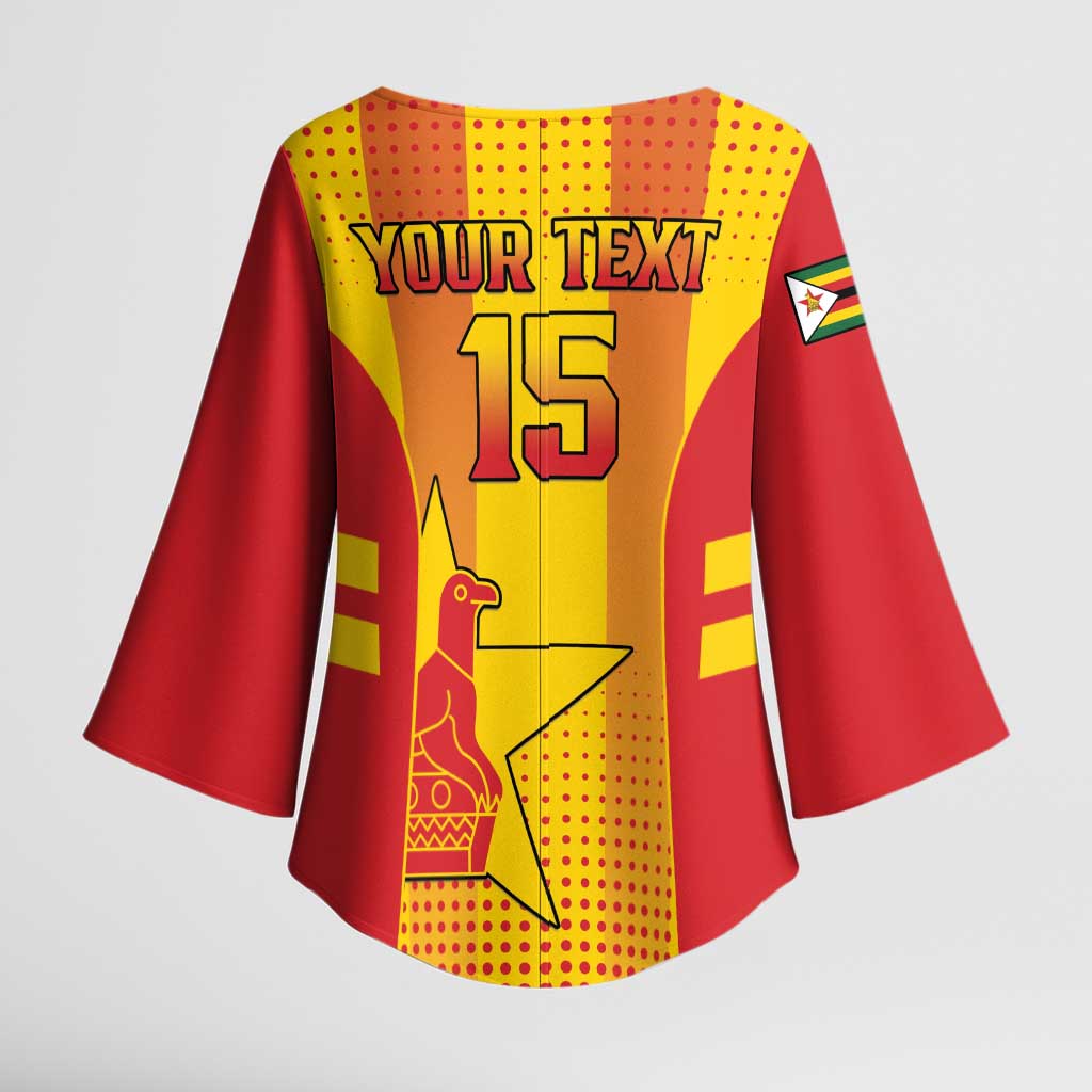 Custom Zimbabwe Cricket Kimono Sleeve Blouse Go Champions