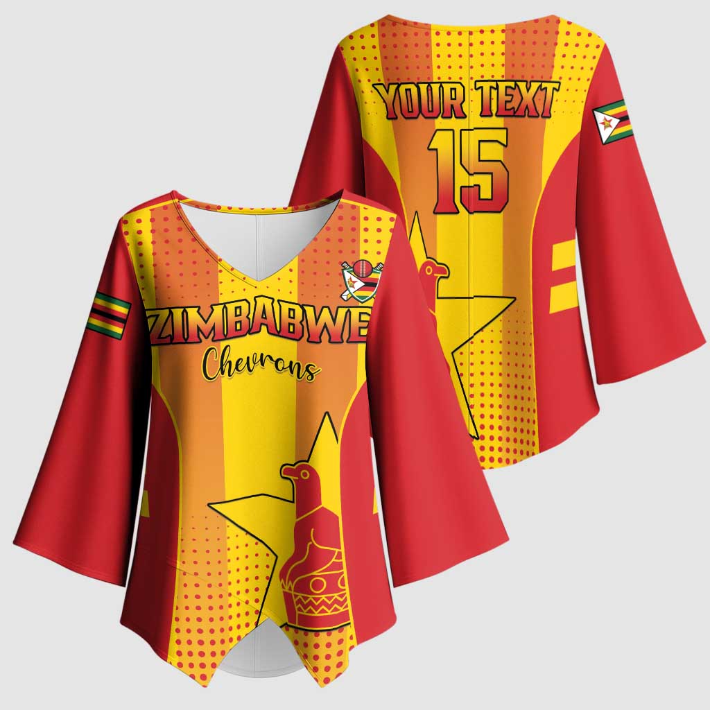 Custom Zimbabwe Cricket Kimono Sleeve Blouse Go Champions