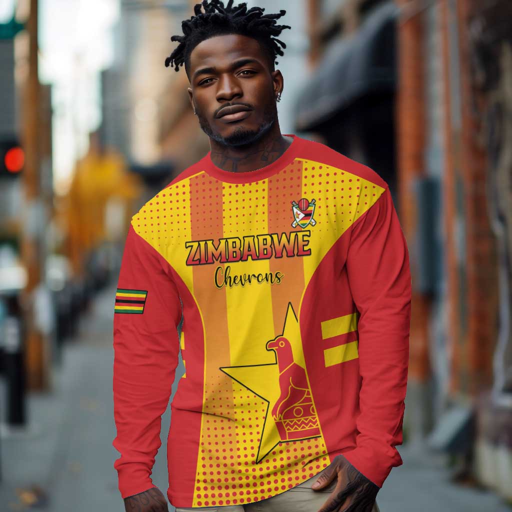 Custom Zimbabwe Cricket Long Sleeve Shirt Sporty Style - African Pride