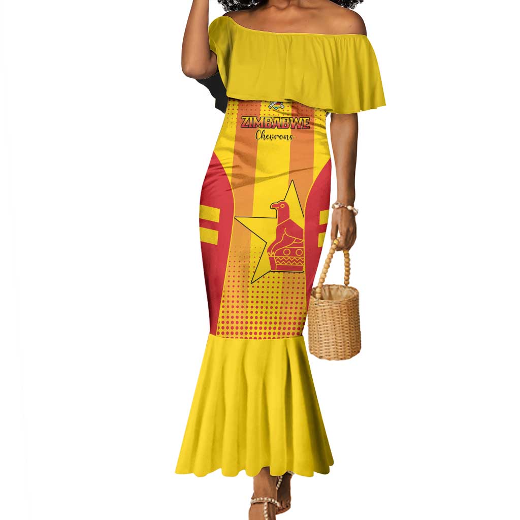 Custom Zimbabwe Cricket Mermaid Dress Sporty Style - African Pride