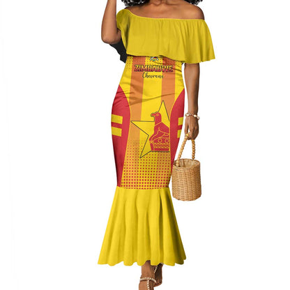 Custom Zimbabwe Cricket Mermaid Dress Sporty Style - African Pride