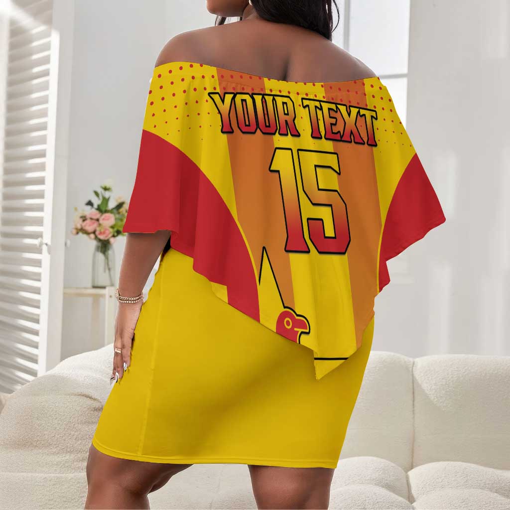 Custom Zimbabwe Cricket Off Shoulder Short Dress Sporty Style - African Pride