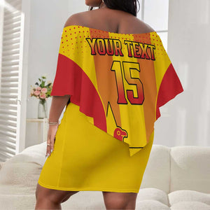 Custom Zimbabwe Cricket Off Shoulder Short Dress Sporty Style - African Pride