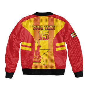 Custom Zimbabwe Cricket Sleeve Zip Bomber Jacket Sporty Style - African Pride