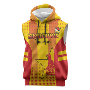 Custom Zimbabwe Cricket Sleeveless Hoodie Sporty Style - African Pride