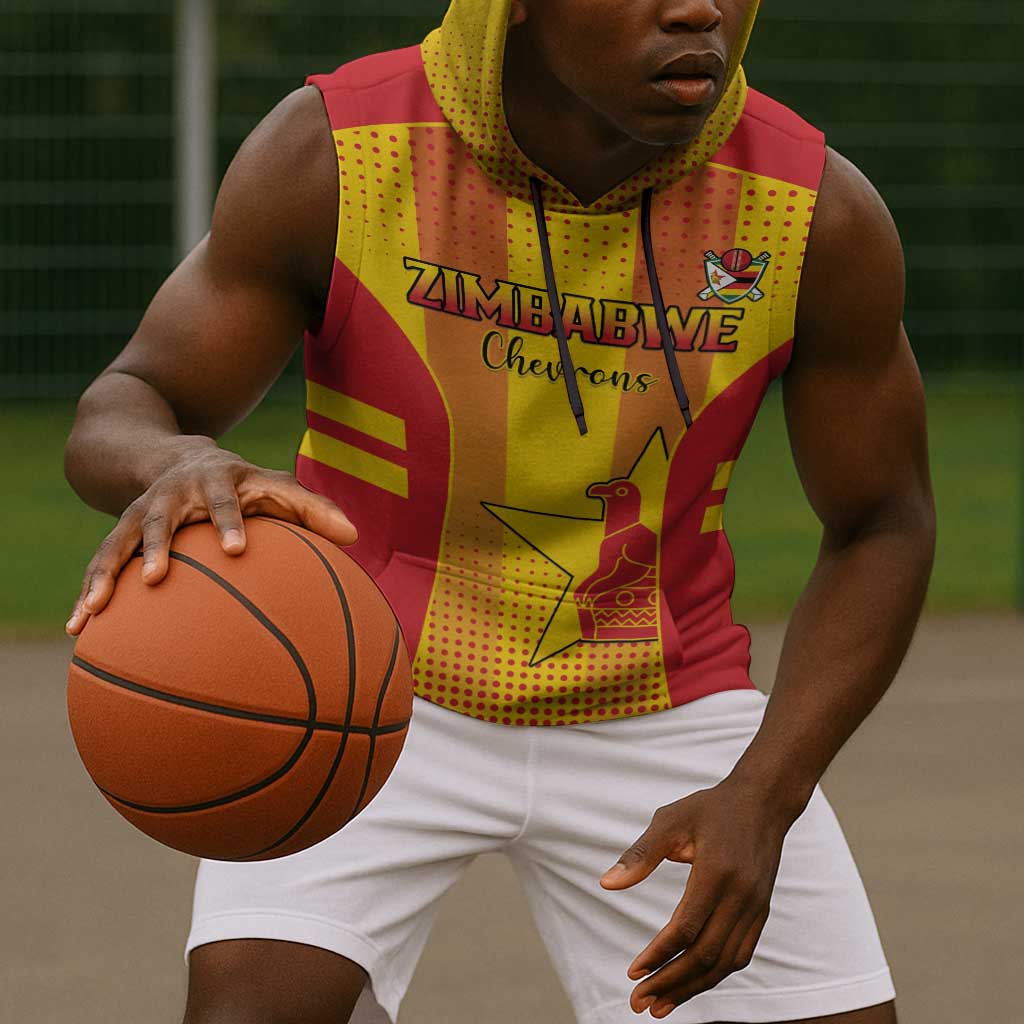 Custom Zimbabwe Cricket Sleeveless Hoodie Sporty Style - African Pride