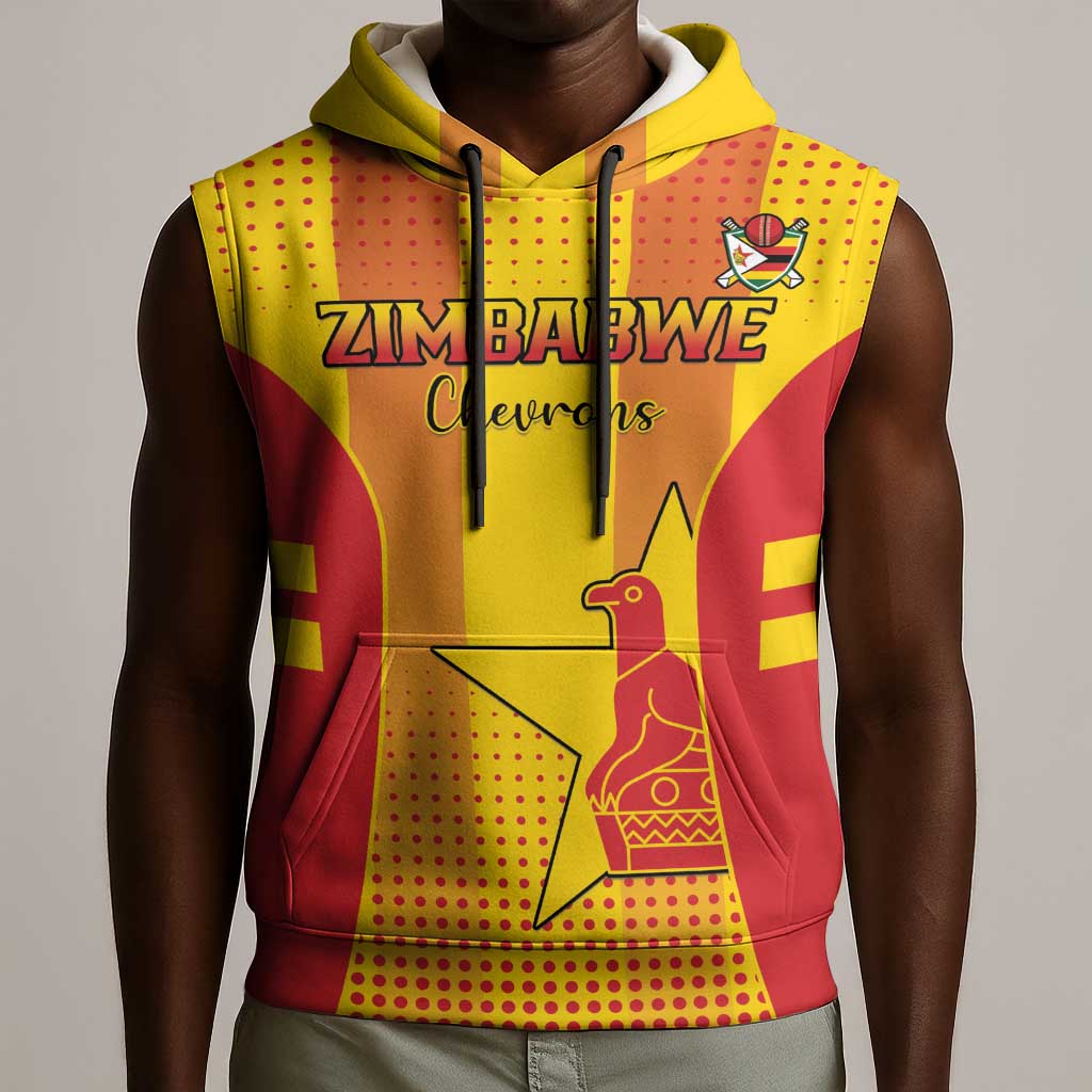 Custom Zimbabwe Cricket Sleeveless Hoodie Sporty Style - African Pride