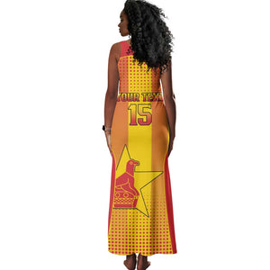 Custom Zimbabwe Cricket Tank Maxi Dress Sporty Style - African Pride