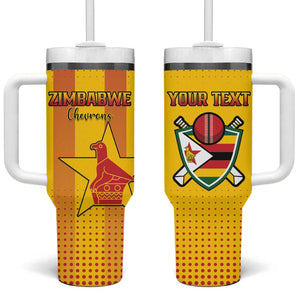 Custom Zimbabwe Cricket Tumbler With Handle Sporty Style - African Pride