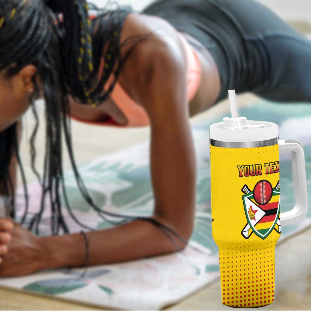 Custom Zimbabwe Cricket Tumbler With Handle Sporty Style - African Pride