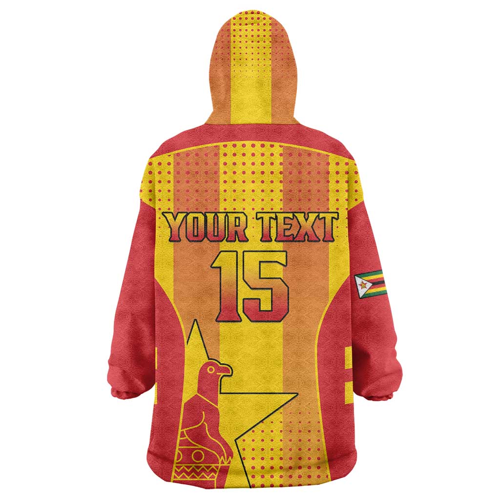 Custom Zimbabwe Cricket Wearable Blanket Hoodie Sporty Style - African Pride