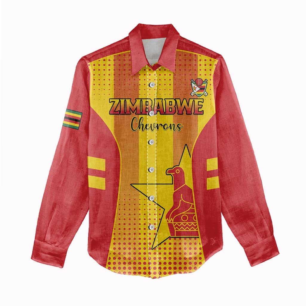 Custom Zimbabwe Cricket Women Casual Shirt Sporty Style - African Pride