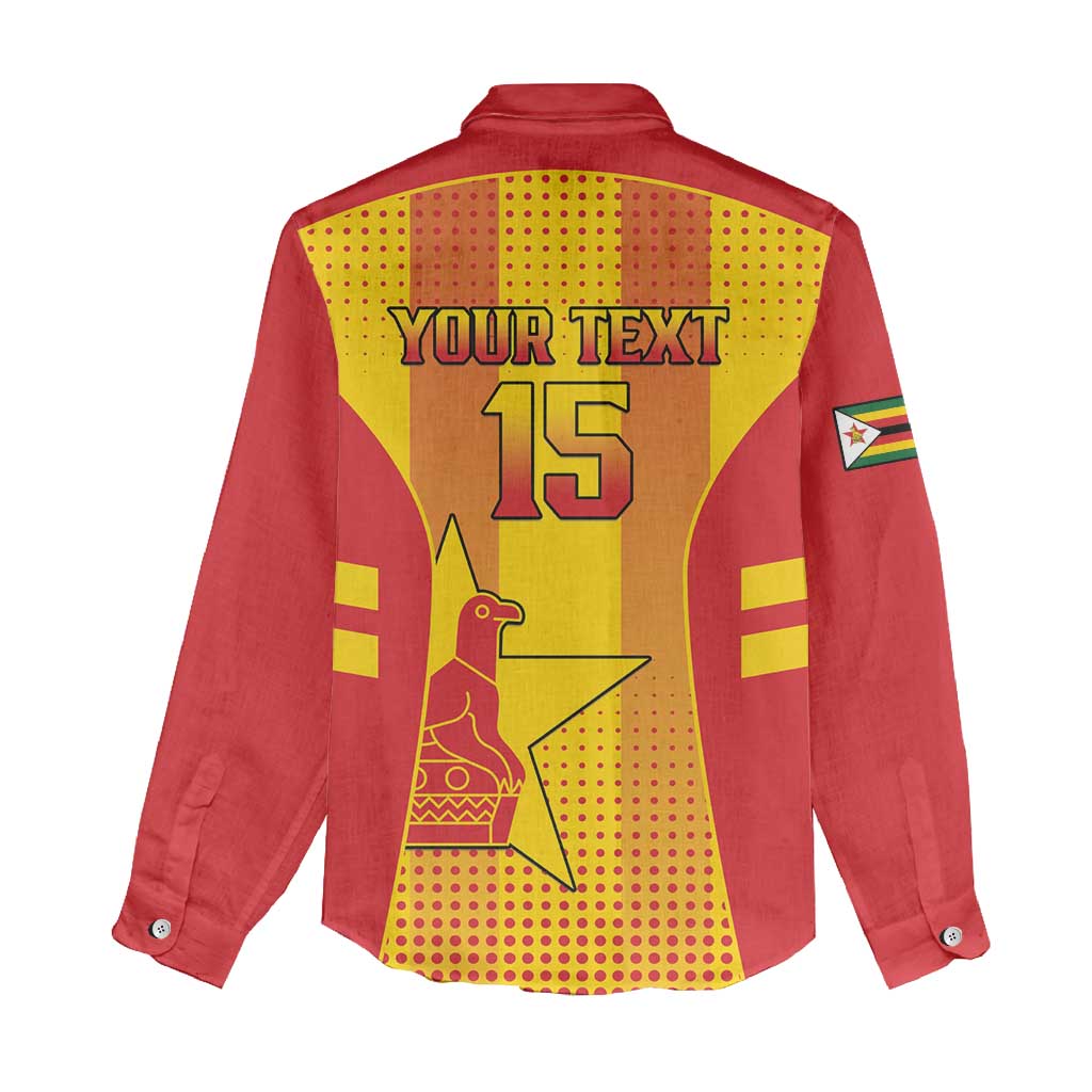 Custom Zimbabwe Cricket Women Casual Shirt Sporty Style - African Pride