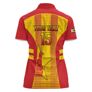 Custom Zimbabwe Cricket Women Polo Shirt Sporty Style - African Pride