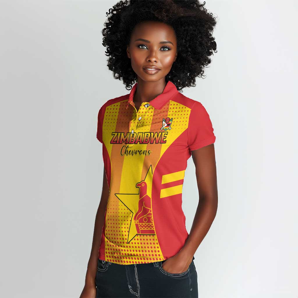 Custom Zimbabwe Cricket Women Polo Shirt Sporty Style - African Pride
