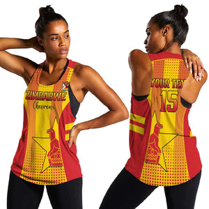 Custom Zimbabwe Cricket Women Racerback Tank Sporty Style - African Pride