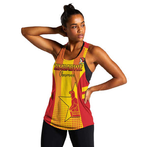 Custom Zimbabwe Cricket Women Racerback Tank Sporty Style - African Pride