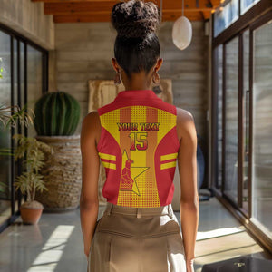 Custom Zimbabwe Cricket Women Sleeveless Polo Shirt Sporty Style - African Pride
