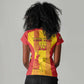Custom Zimbabwe Cricket Women V-Neck T-Shirt Sporty Style - African Pride