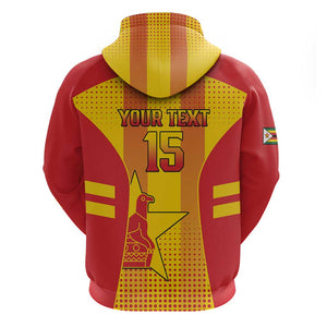 Custom Zimbabwe Cricket Zip Hoodie Sporty Style - African Pride