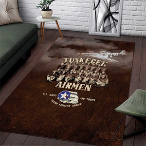 Remembering the Red Tail Heroes Area Rug Tuskegee Airmen Legacy Retro Style - African Pride