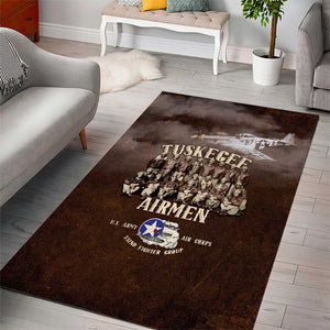 Remembering the Red Tail Heroes Area Rug Tuskegee Airmen Legacy Retro Style - African Pride
