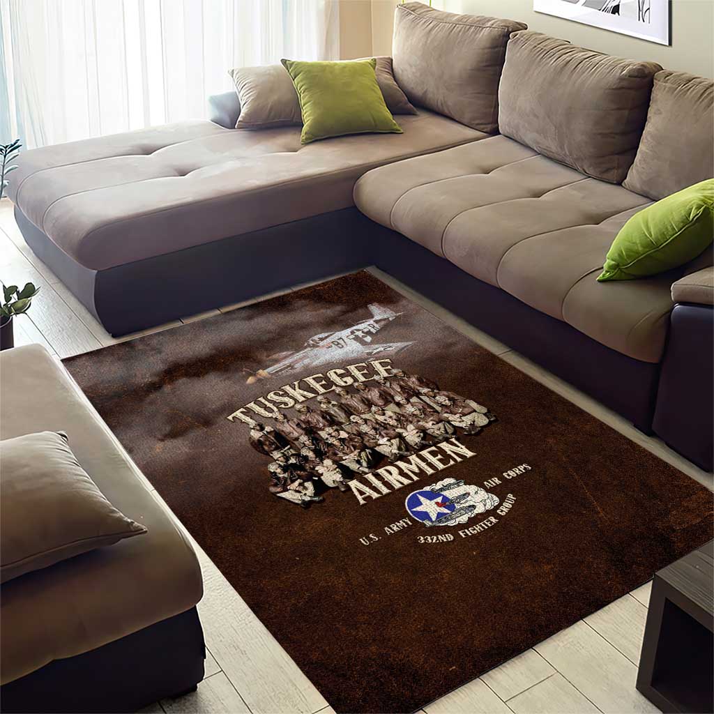 Remembering the Red Tail Heroes Area Rug Tuskegee Airmen Legacy Retro Style - African Pride