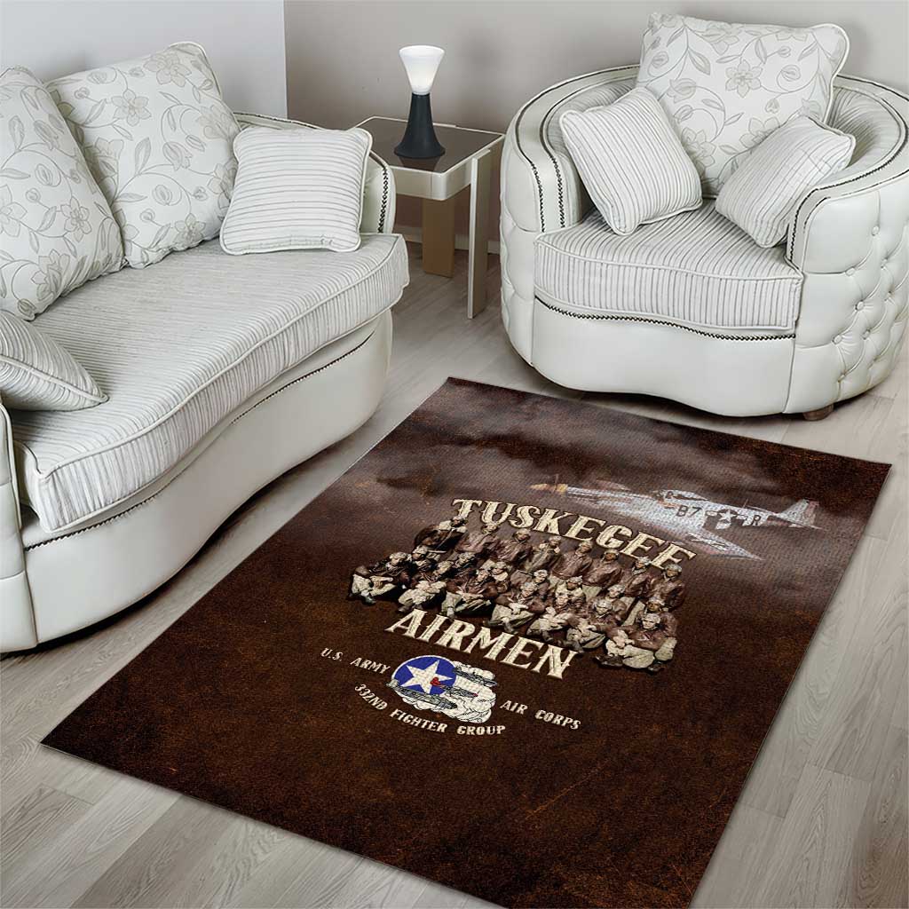 Remembering the Red Tail Heroes Area Rug Tuskegee Airmen Legacy Retro Style - African Pride