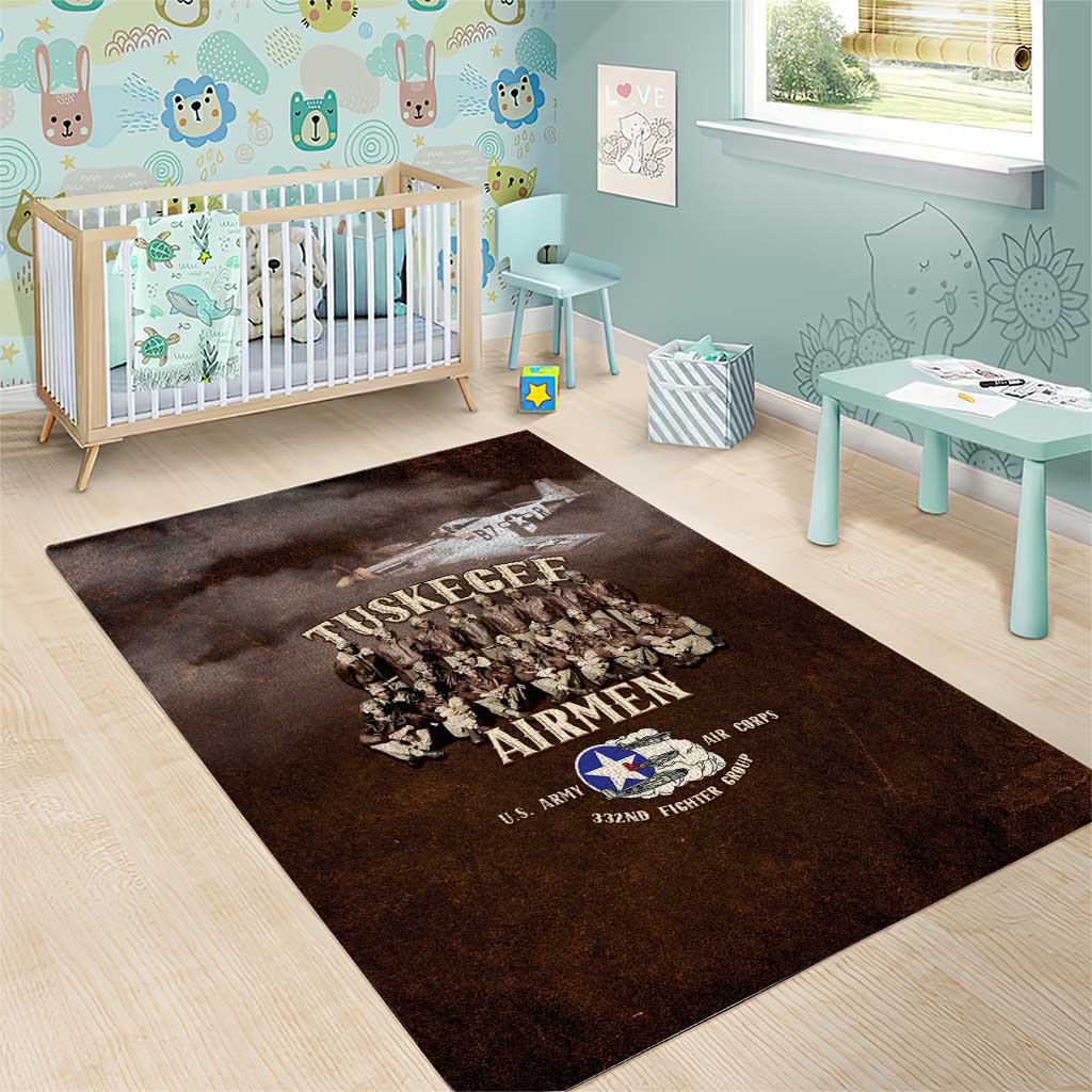 Remembering the Red Tail Heroes Area Rug Tuskegee Airmen Legacy Retro Style - African Pride
