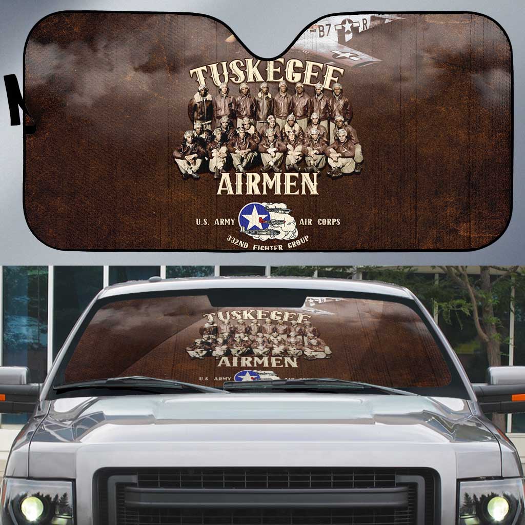 Remembering Tuskegee Airmen Auto Sun Shade Heroes of the 332nd Squadron Retro Style