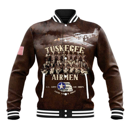 Remembering the Red Tail Heroes Baseball Jacket Tuskegee Airmen Legacy Retro Style - African Pride