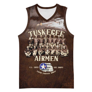 Remembering the Red Tail Heroes Basketball Jersey Tuskegee Airmen Legacy Retro Style - African Pride