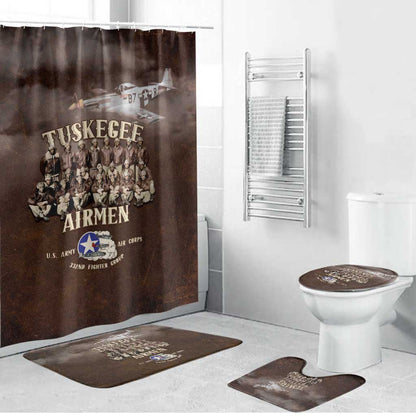 Remembering Tuskegee Airmen Bathroom Set Heroes of the 332nd Squadron Retro Style