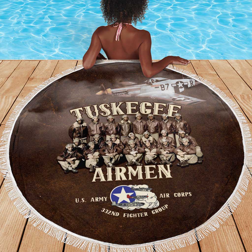 Remembering the Red Tail Heroes Beach Blanket Tuskegee Airmen Legacy Retro Style - African Pride
