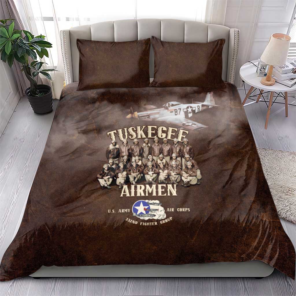 Remembering the Red Tail Heroes Bedding Set Tuskegee Airmen Legacy Retro Style - African Pride