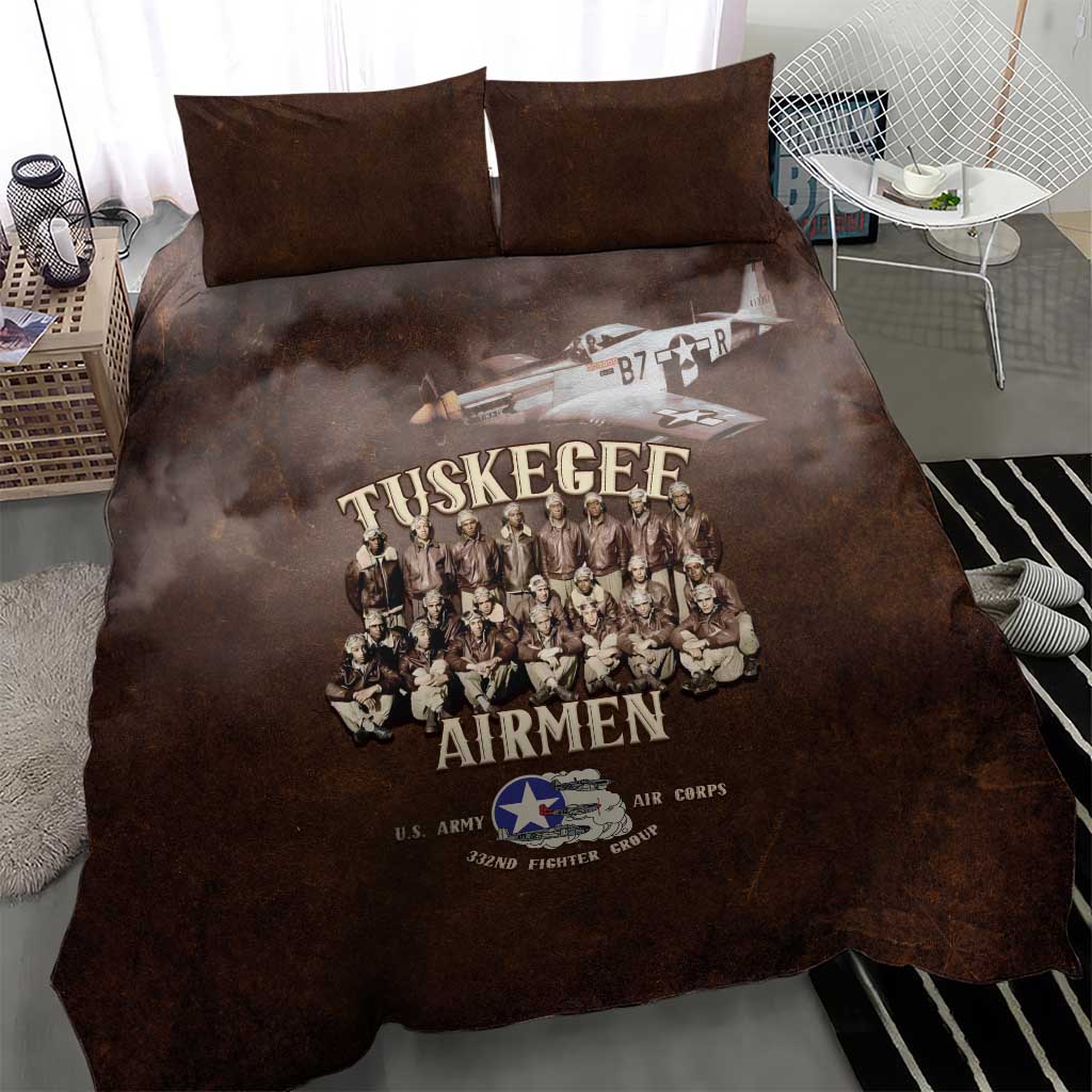 Remembering the Red Tail Heroes Bedding Set Tuskegee Airmen Legacy Retro Style - African Pride