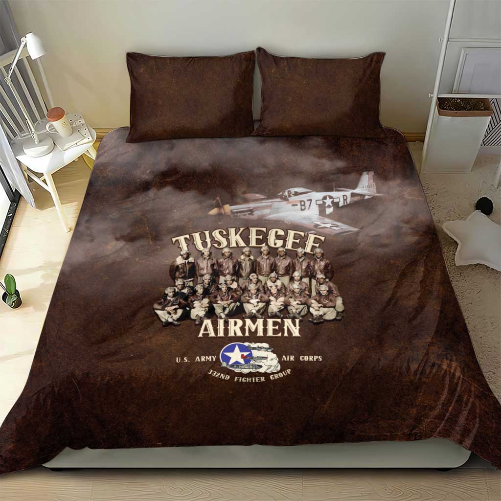 Remembering the Red Tail Heroes Bedding Set Tuskegee Airmen Legacy Retro Style - African Pride