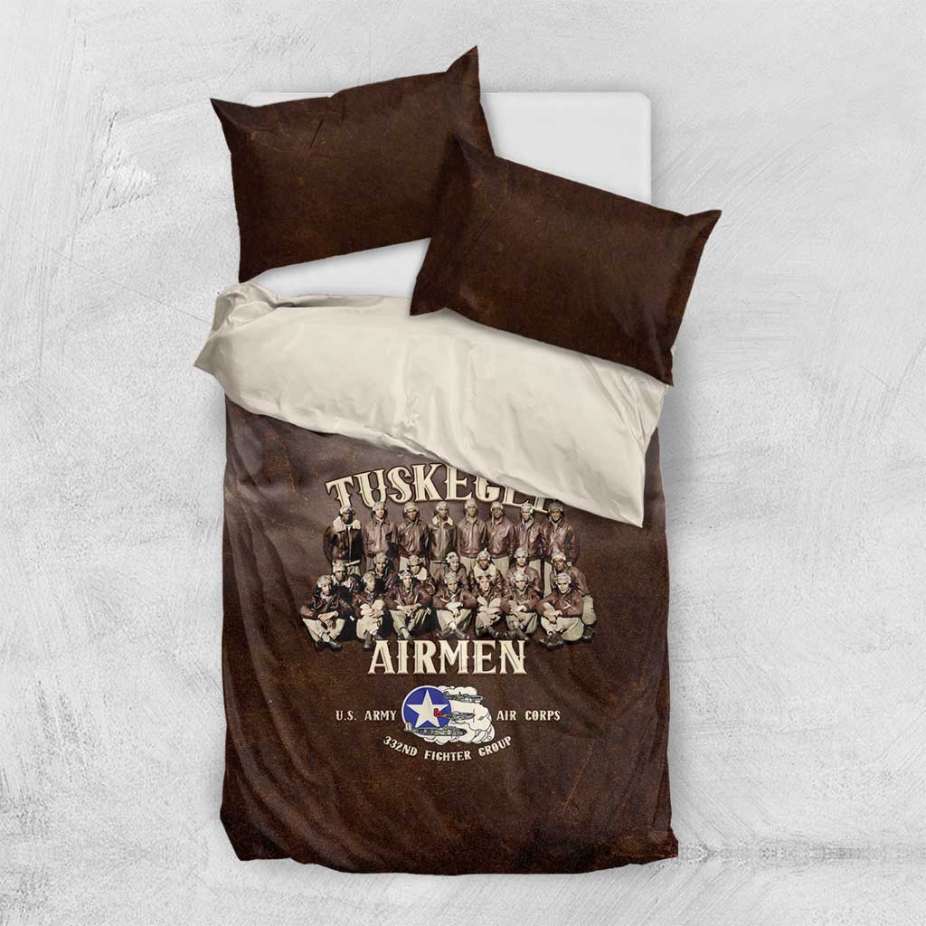 Remembering the Red Tail Heroes Bedding Set Tuskegee Airmen Legacy Retro Style - African Pride