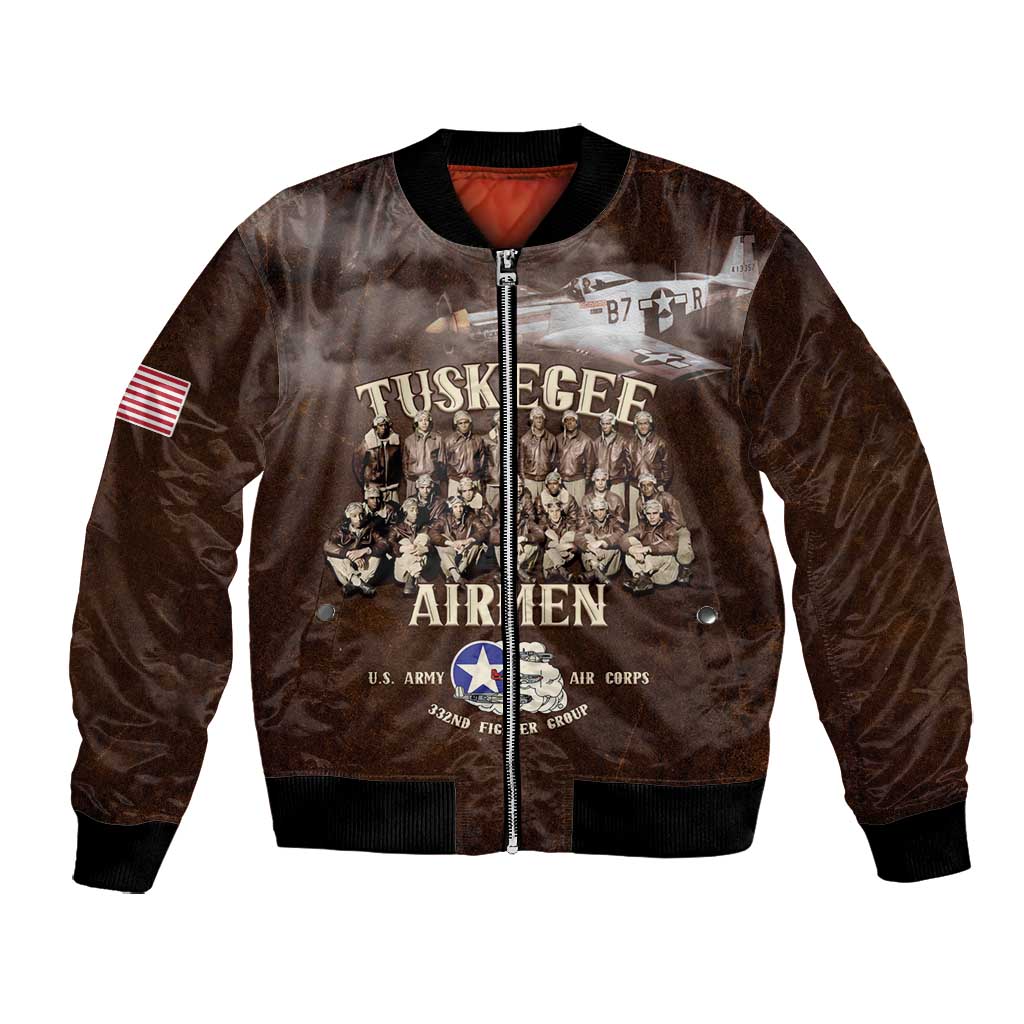 Remembering the Red Tail Heroes Bomber Jacket Tuskegee Airmen Legacy Retro Style - African Pride