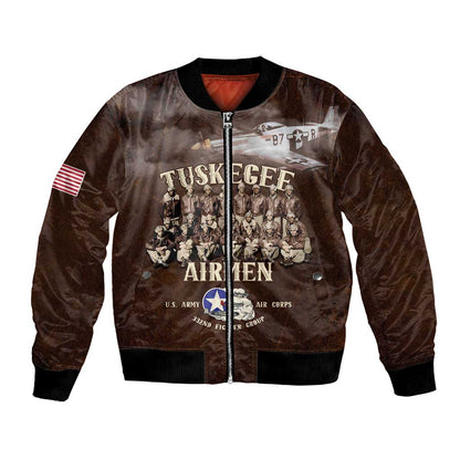 Remembering the Red Tail Heroes Bomber Jacket Tuskegee Airmen Legacy Retro Style - African Pride