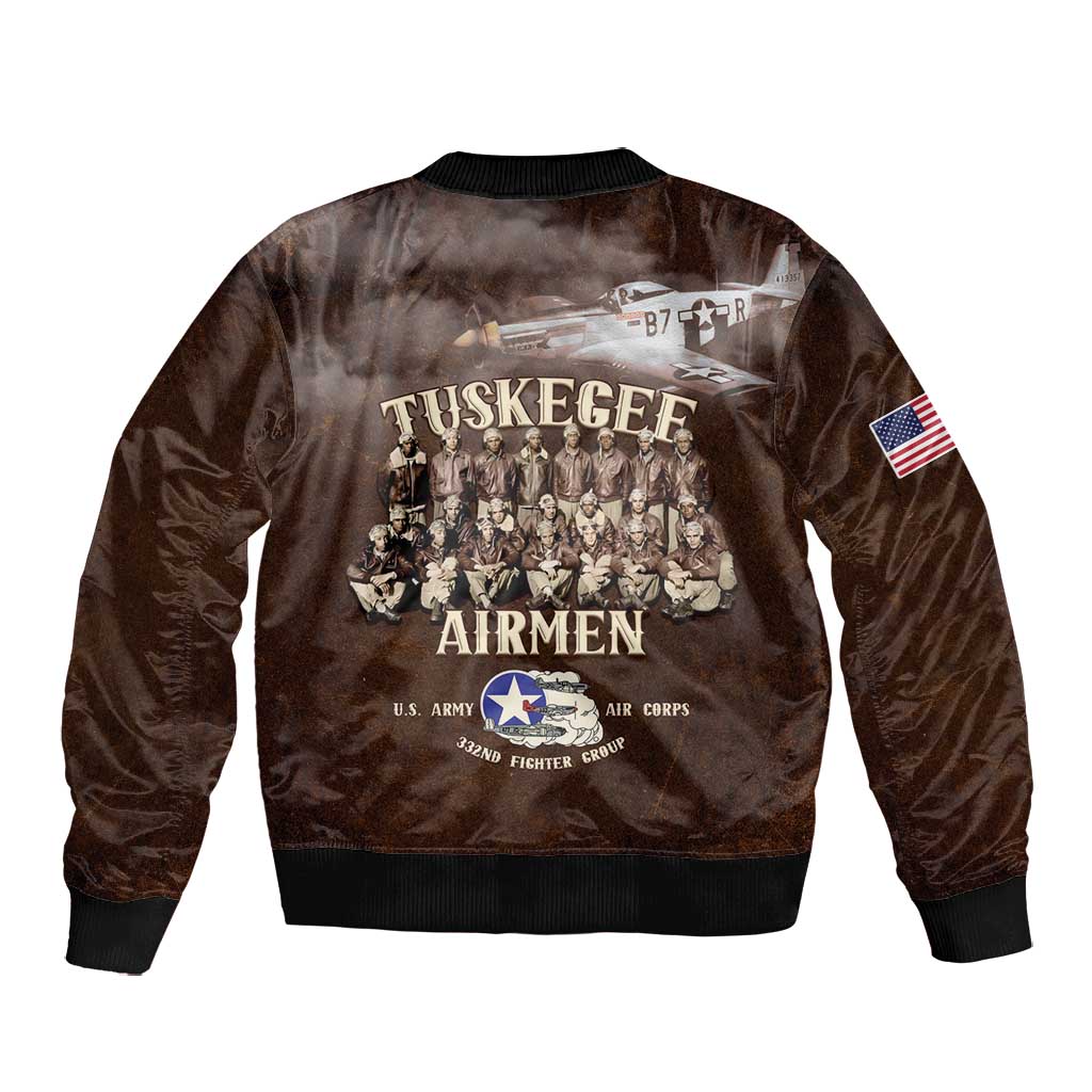 Remembering the Red Tail Heroes Bomber Jacket Tuskegee Airmen Legacy Retro Style - African Pride