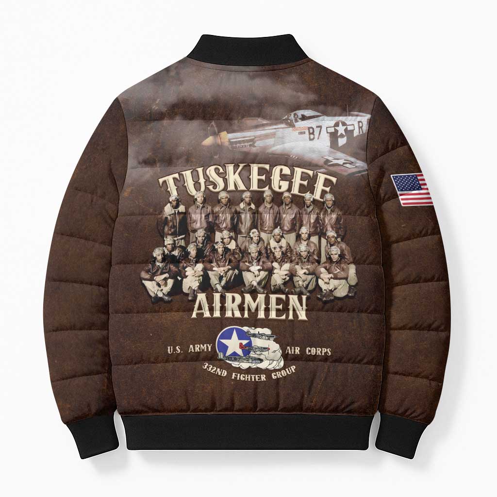 Remembering Tuskegee Airmen Bomber Puffer Jacket Heroes of the 332nd Squadron Retro Style