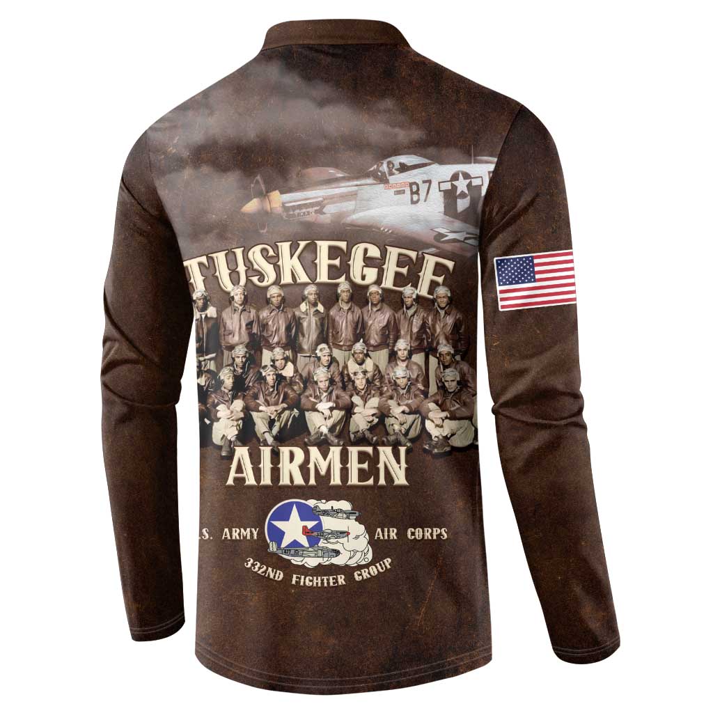 Remembering Tuskegee Airmen Button Sweatshirt Heroes of the 332nd Squadron Retro Style