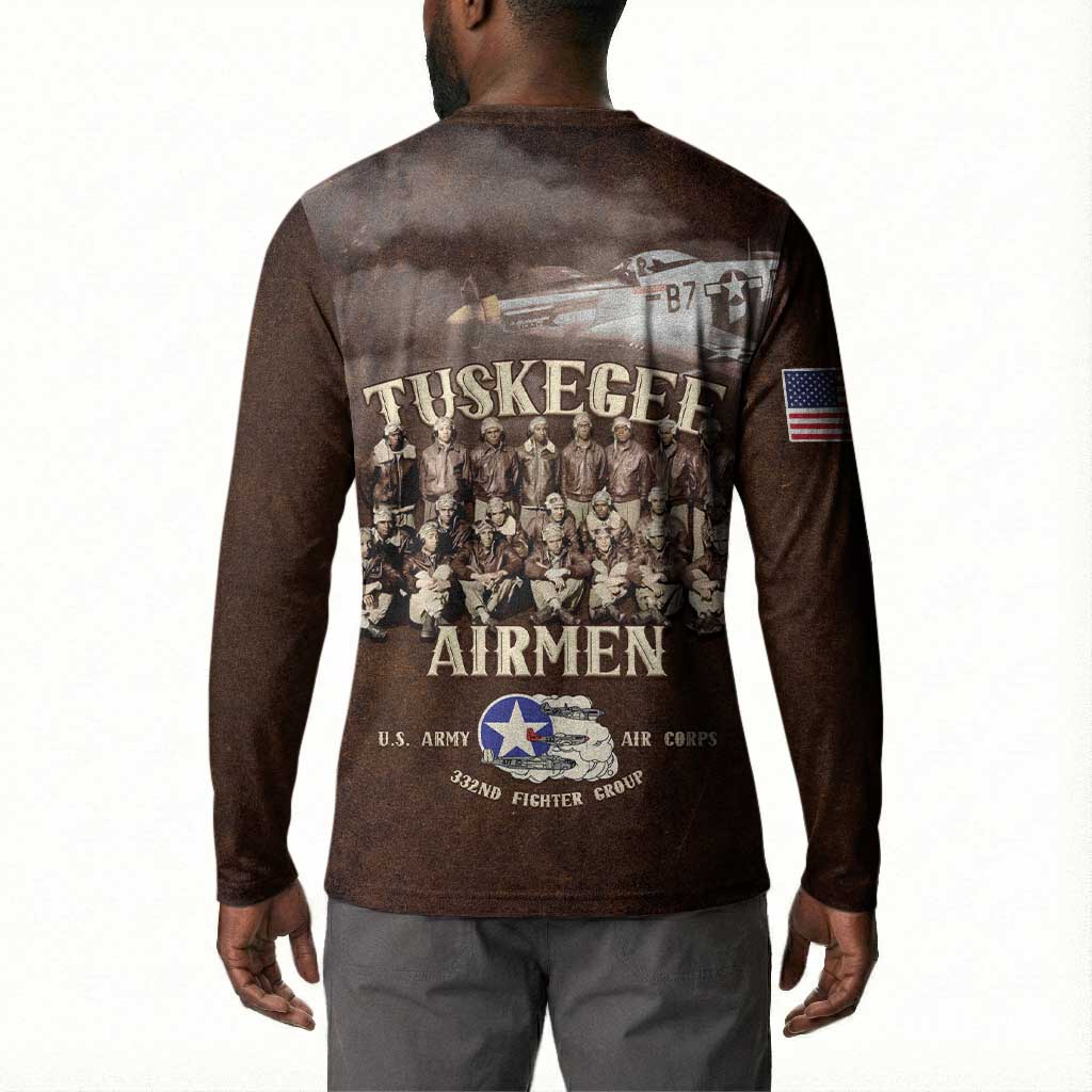 Remembering Tuskegee Airmen Button Sweatshirt Heroes of the 332nd Squadron Retro Style