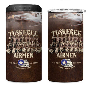 Remembering the Red Tail Heroes 4 in 1 Can Cooler Tumbler Tuskegee Airmen Legacy Retro Style - African Pride