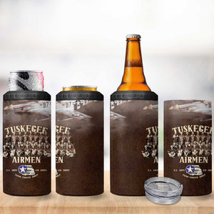 Remembering the Red Tail Heroes 4 in 1 Can Cooler Tumbler Tuskegee Airmen Legacy Retro Style - African Pride