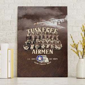 Remembering the Red Tail Heroes Canvas Wall Art Tuskegee Airmen Legacy Retro Style - African Pride